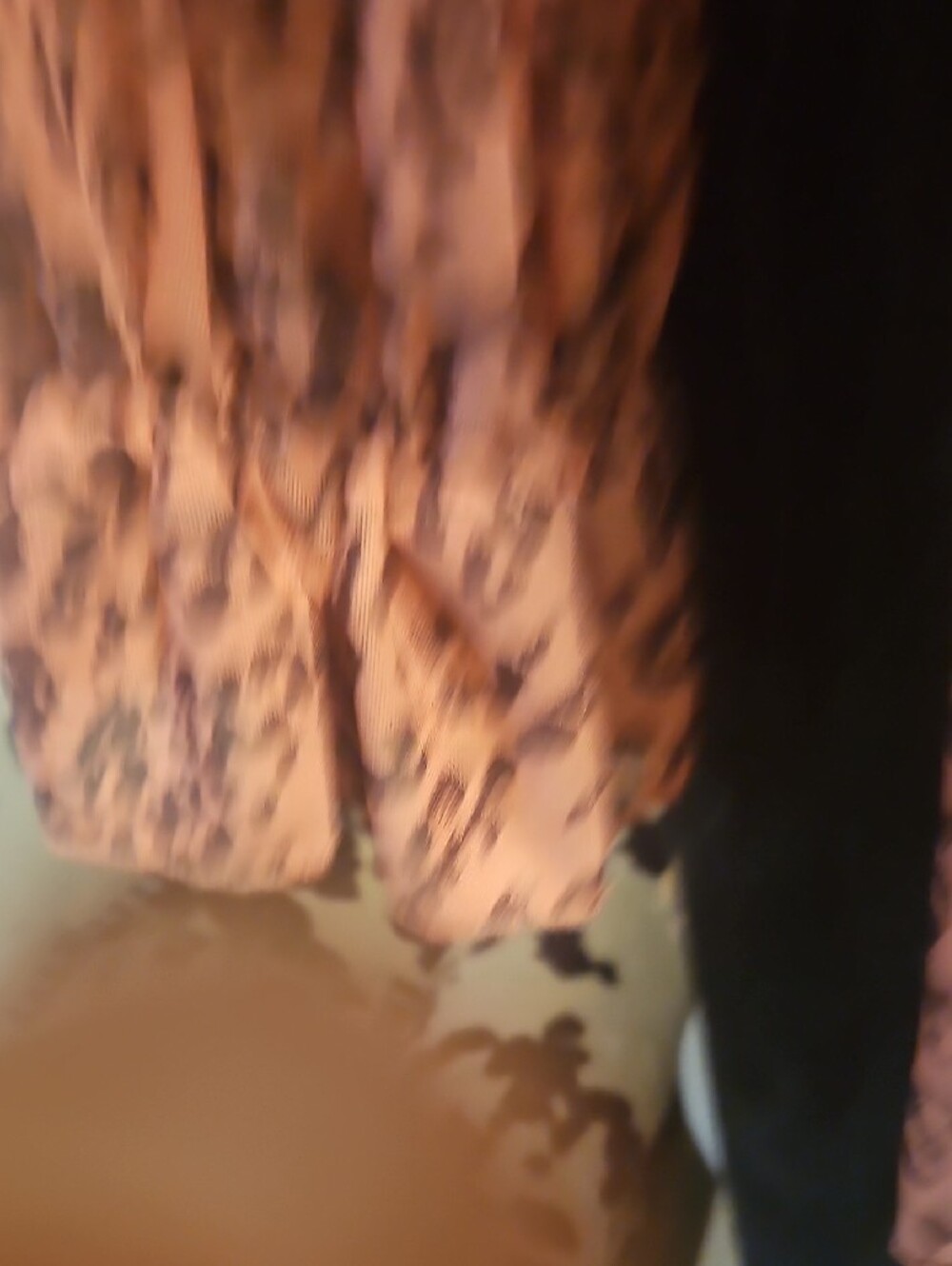 Ruffled V-Neck Leopard Print Blouse - Rust - Picture 5 of 6